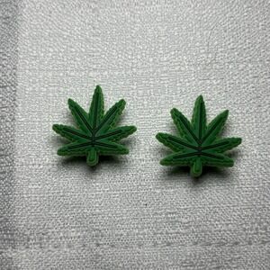 Weed Leaf Marijuana Cannabis‎ Shoe Charms - 2 Pieces